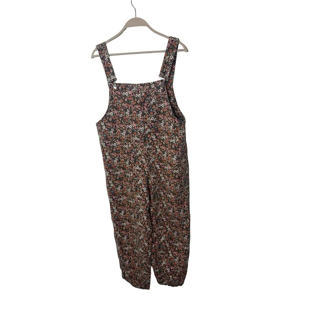 Zara Womens Bloggers Fave Floral Ditsy Print Cottagecore Denim Overalls Size M